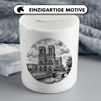 Spardose mit dem Motiv Kathedrale Notre-Dame aus Frankreich Paris - Ansicht 3