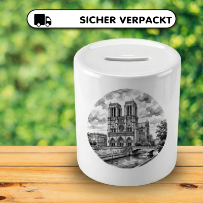Spardose mit dem Motiv Kathedrale Notre-Dame aus Frankreich Paris - Ansicht 4