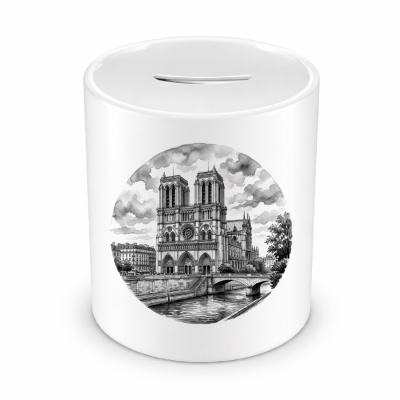 Spardose mit dem Motiv Kathedrale Notre-Dame aus Frankreich Paris