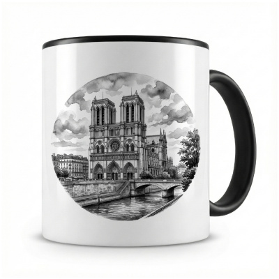 Tasse mit  Kathedrale Notre-Dame aus Frankreich Paris 