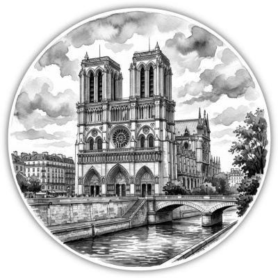 Kathedrale Notre-Dame aus Frankreich Paris Aufkleber