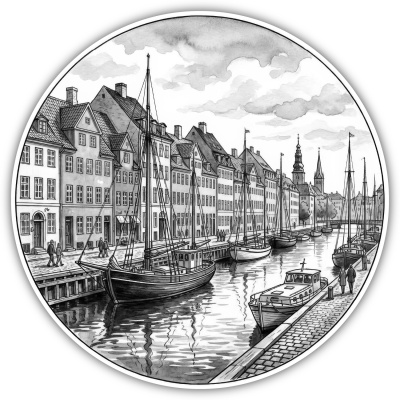 Wandtattoo  Nyhavn aus D�nemark Kopenhagen 