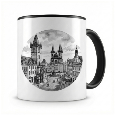 Tasse mit  Altst�dter Ring aus Tschechien Prag 
