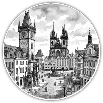 Wandtattoo  Altst�dter Ring aus Tschechien Prag 