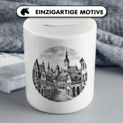 Spardose mit dem Motiv Tallinner Altstadt aus Estland - Ansicht 3