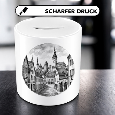 Spardose mit dem Motiv Tallinner Altstadt aus Estland - Ansicht 5