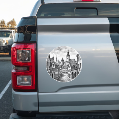 Tallinner Altstadt aus Estland Aufkleber - Ansicht 2