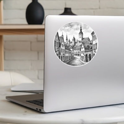 Tallinner Altstadt aus Estland Aufkleber - Ansicht 8