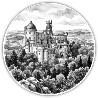 Pal�cio Nacional da Pena aus Portugal Sintra Aufkleber