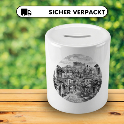 Spardose mit dem Motiv Plaka-Viertel aus Griechenland Athen - Ansicht 4