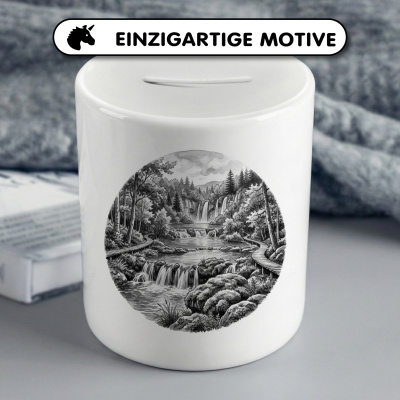 Spardose mit dem Motiv Nationalpark Plitvicer Seen aus Kroatien Lika - Ansicht 3