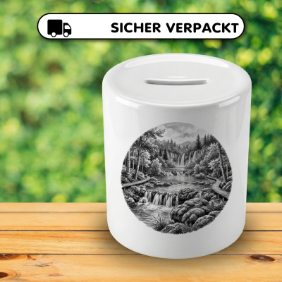 Spardose mit dem Motiv Nationalpark Plitvicer Seen aus Kroatien Lika - Ansicht 4