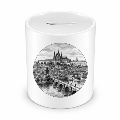 Spardose mit dem Motiv Prager Burg aus Tschechien Prag