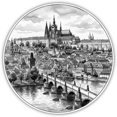 Wandtattoo  Prager Burg aus Tschechien Prag 