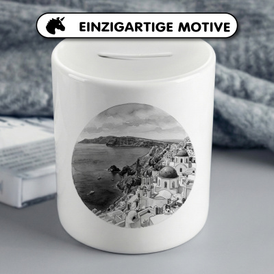 Spardose mit dem Motiv Caldera von Santorini aus Griechenland Santorini - Ansicht 3