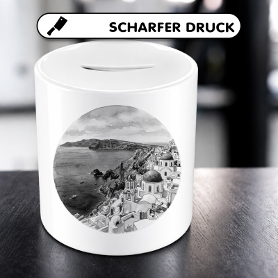 Spardose mit dem Motiv Caldera von Santorini aus Griechenland Santorini - Ansicht 5