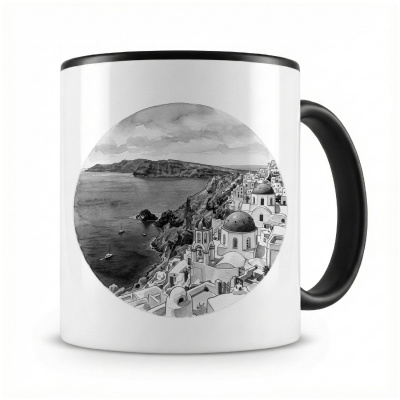 Tasse mit  Caldera von Santorini aus Griechenland Santorini 