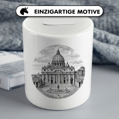 Spardose mit dem Motiv Petersdom aus Vatikanstadt Rom - Ansicht 3