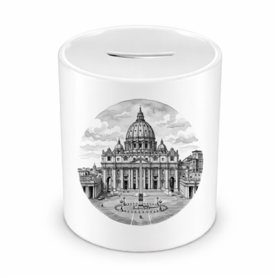 Spardose mit dem Motiv Petersdom aus Vatikanstadt Rom