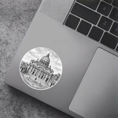 Petersdom aus Vatikanstadt Rom Aufkleber - Ansicht 5