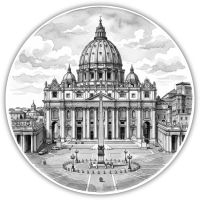 Wandtattoo  Petersdom aus Vatikanstadt Rom 