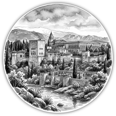 Wandtattoo  Alhambra aus Spanien Granada 