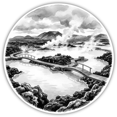 Blaue Lagune aus Island Grindav�k Aufkleber