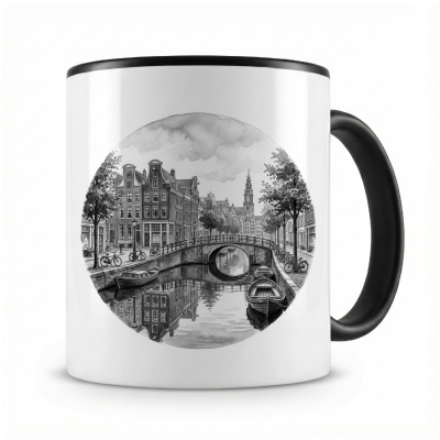 Tasse mit  Grachten von Amsterdam aus den Niederlanden 