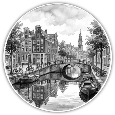 Grachten von Amsterdam aus den Niederlanden Aufkleber