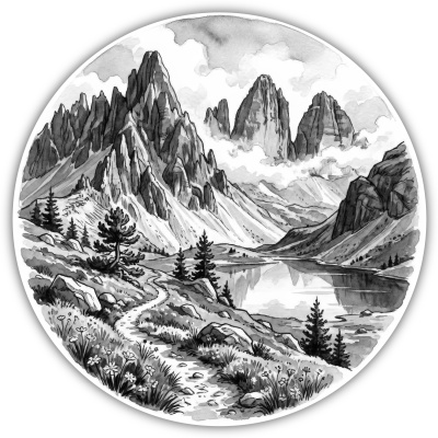 Dolomiten aus Italien S�dtirol Aufkleber