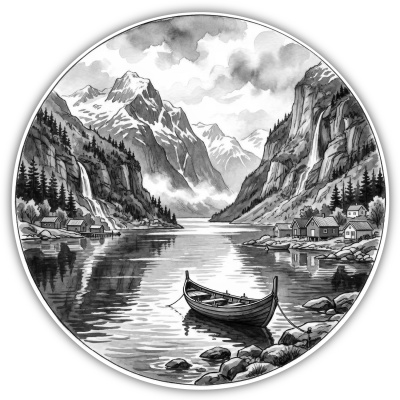 Fjorde von Norwegen Aufkleber