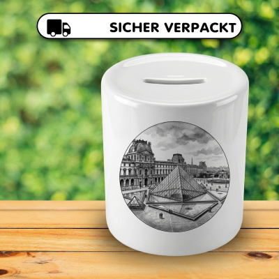 Spardose mit dem Motiv Louvre aus Frankreich Paris - Ansicht 4