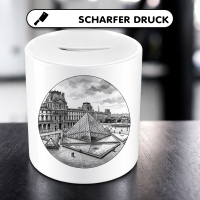 Spardose mit dem Motiv Louvre aus Frankreich Paris - Ansicht 5