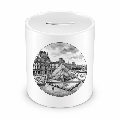 Spardose mit dem Motiv Louvre aus Frankreich Paris