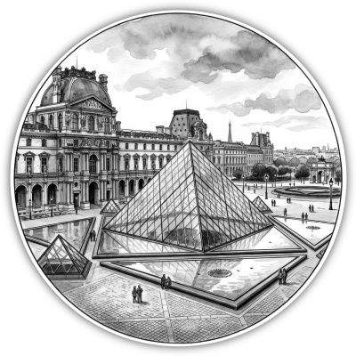 Louvre aus Frankreich Paris Aufkleber