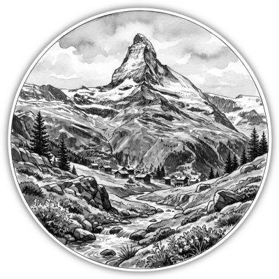 Matterhorn aus der Schweiz Zermatt Aufkleber