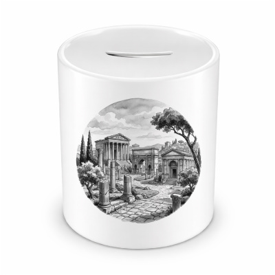 Spardose mit dem Motiv Forum Romanum aus Italien Rom