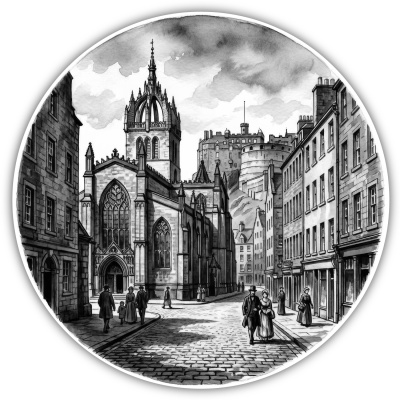 Royal Mile aus Schottland Edinburgh Aufkleber