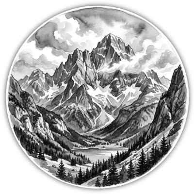 Zugspitze aus Deutschland Aufkleber