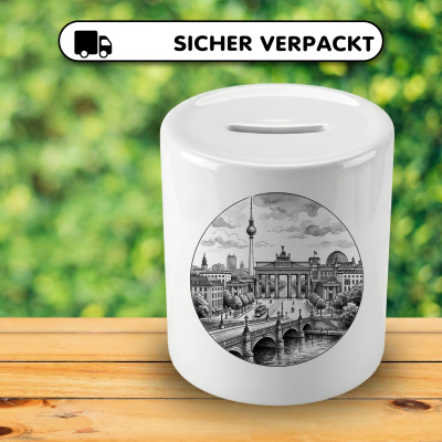 Spardose mit dem Motiv Stilisierte Berlin Skyline - Ansicht 4