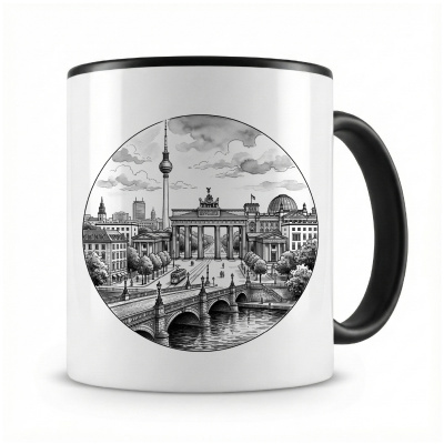 Tasse mit  Stilisierte Berlin Skyline 