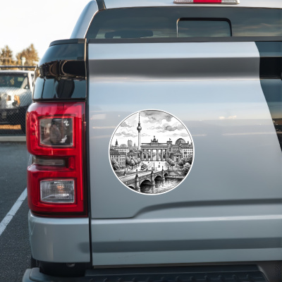 Stilisierte Berlin Skyline Aufkleber - Ansicht 2