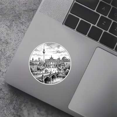 Stilisierte Berlin Skyline Aufkleber - Ansicht 5