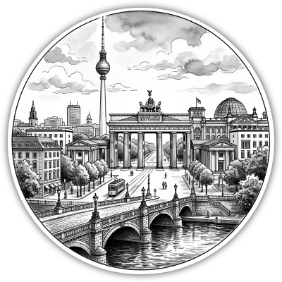 Stilisierte Deutschland Skylines Wandtattoos