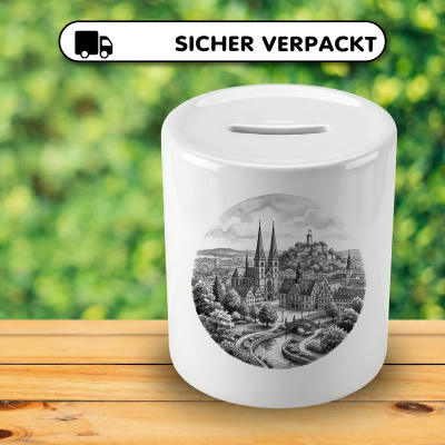 Spardose mit dem Motiv Stilisierte Bielefeld Skyline - Ansicht 4