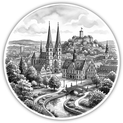 Stilisierte Bielefeld Skyline Aufkleber