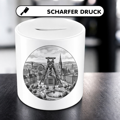 Spardose mit dem Motiv Stilisierte Bochum Skyline - Ansicht 5