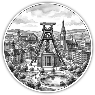 Stilisierte Bochum Skyline Aufkleber