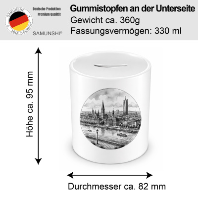 Spardose mit dem Motiv Stilisierte Bonn Skyline - Ansicht 2