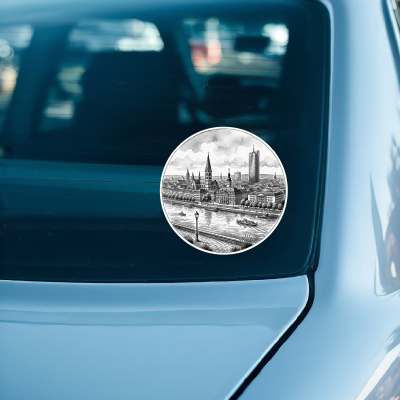 Stilisierte Bonn Skyline Aufkleber - Ansicht 3